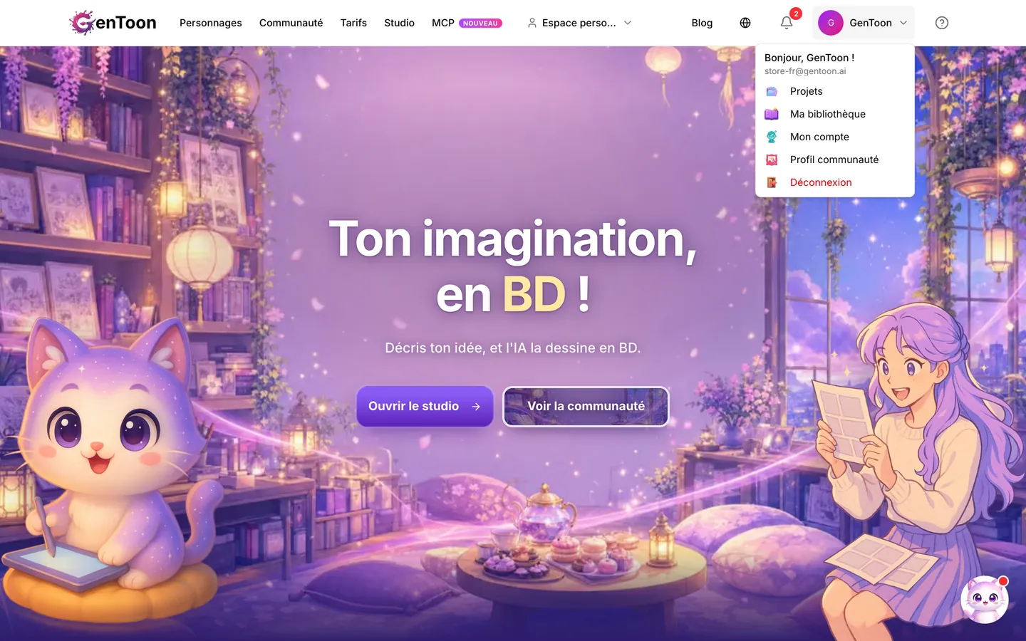 Écran de GenToon