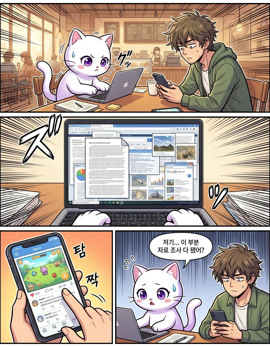 팀플 빌런을 만난 젠냥이